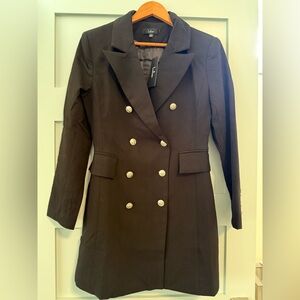 Lulu's Black Blazer Tailored Suit Jacket